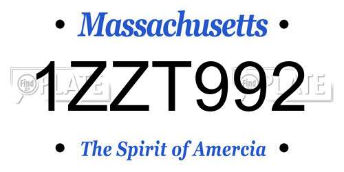 1ZZT992 Massachusetts License Plate