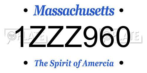1ZZZ960 Massachusetts License Plate