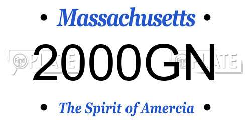 2000GN Massachusetts License Plate