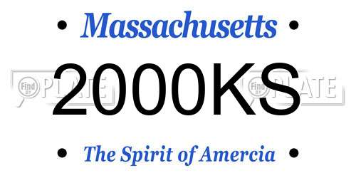 2000KS Massachusetts License Plate