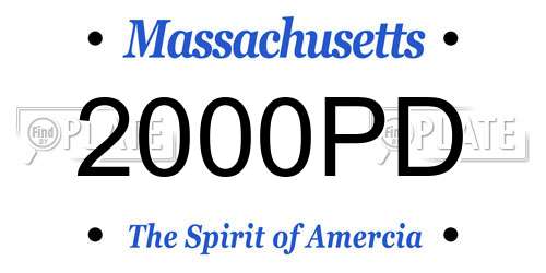 2000PD Massachusetts License Plate
