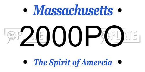 2000PO Massachusetts License Plate