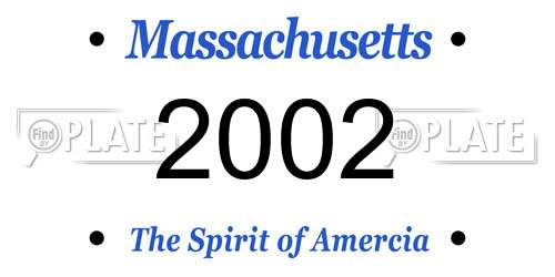 2002 Massachusetts License Plate