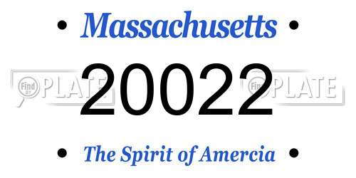 20022 Massachusetts License Plate