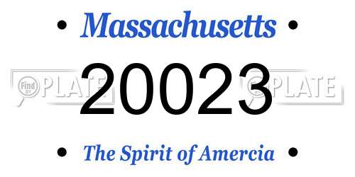 20023 Massachusetts License Plate