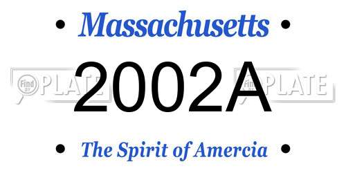 2002A Massachusetts License Plate