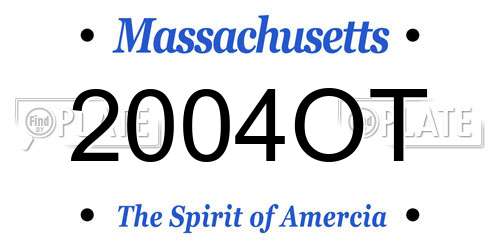 2004OT Massachusetts License Plate