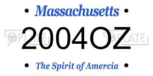 2004OZ Massachusetts License Plate