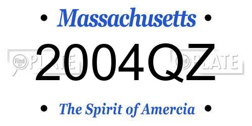 2004QZ Massachusetts License Plate