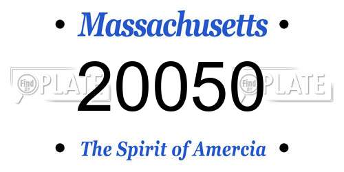 20050 Massachusetts License Plate