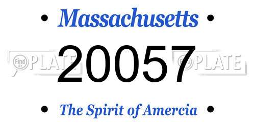 20057 Massachusetts License Plate