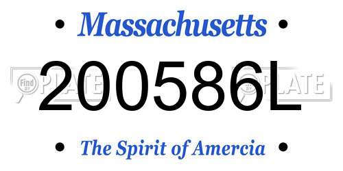 200586L Massachusetts License Plate