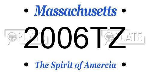 2006TZ Massachusetts License Plate