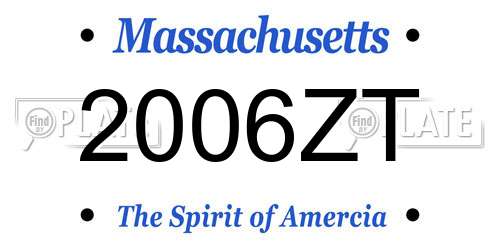 2006ZT Massachusetts License Plate