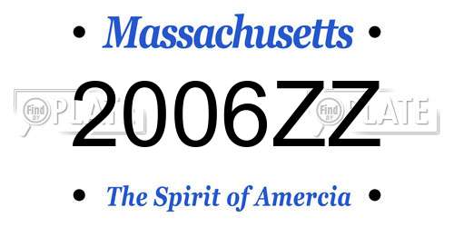 2006ZZ Massachusetts License Plate