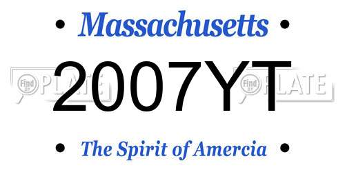 2007YT Massachusetts License Plate
