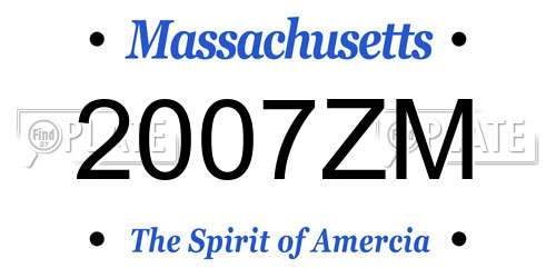 2007ZM Massachusetts License Plate
