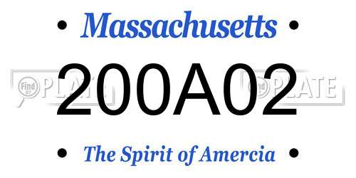 200A02 Massachusetts License Plate