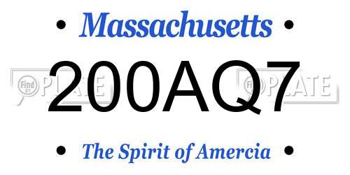 200AQ7 Massachusetts License Plate
