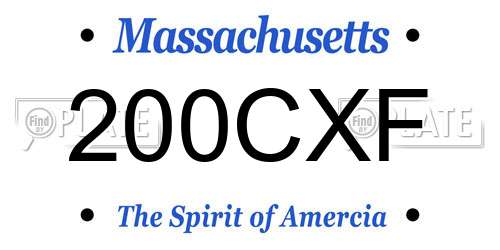 200CXF Massachusetts License Plate