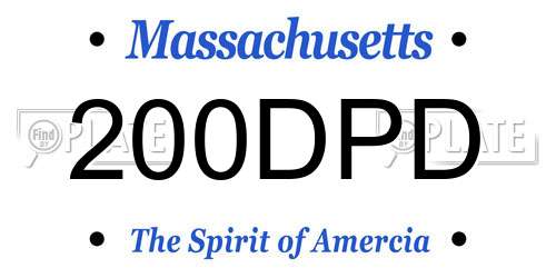 200DPD Massachusetts License Plate
