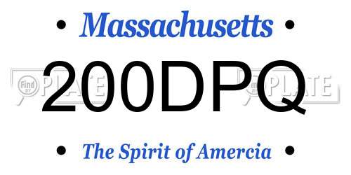 200DPQ Massachusetts License Plate