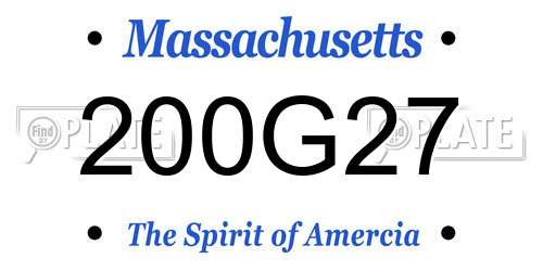 200G27 Massachusetts License Plate