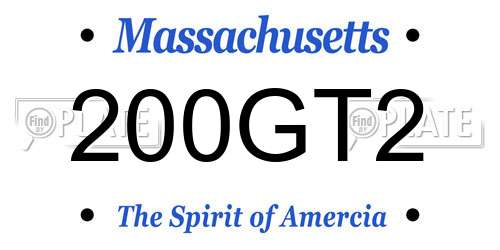 200GT2 Massachusetts License Plate