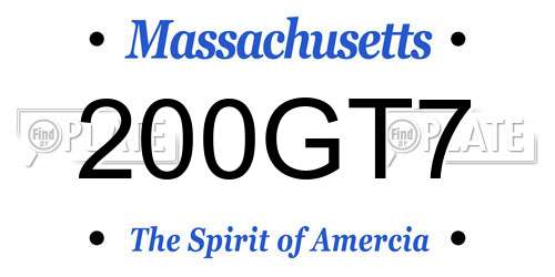 200GT7 Massachusetts License Plate