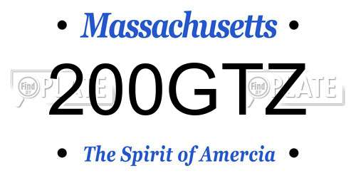 200GTZ Massachusetts License Plate