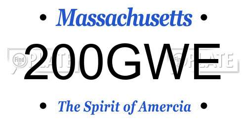 200GWE Massachusetts License Plate
