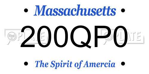 200QP0 Massachusetts License Plate