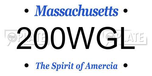 200WGL Massachusetts License Plate