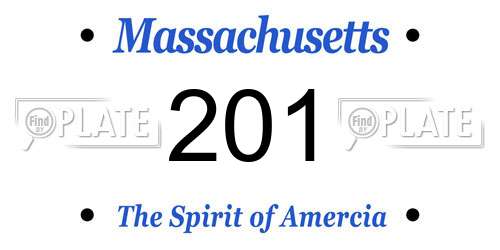 201 Massachusetts License Plate