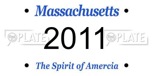 2011 Massachusetts License Plate