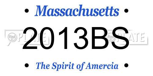 2013BS Massachusetts License Plate