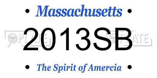 2013SB Massachusetts License Plate