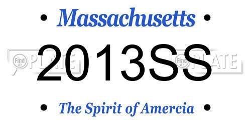 2013SS Massachusetts License Plate