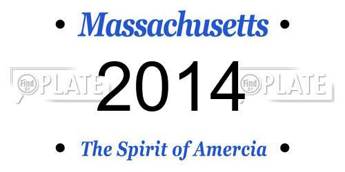 2014 Massachusetts License Plate
