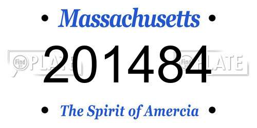 201484 Massachusetts License Plate
