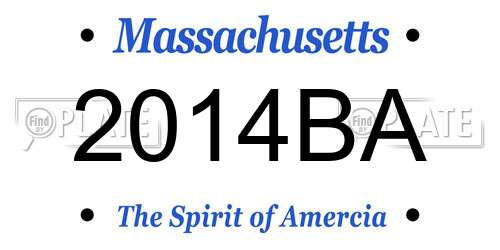 2014BA Massachusetts License Plate