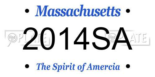 2014SA Massachusetts License Plate
