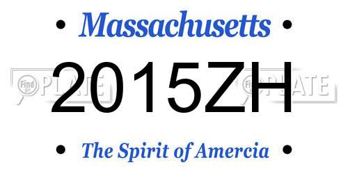 2015ZH Massachusetts License Plate