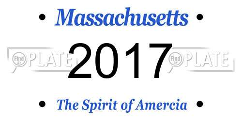 2017 Massachusetts License Plate