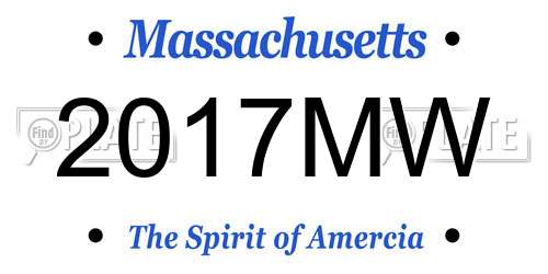 2017MW Massachusetts License Plate