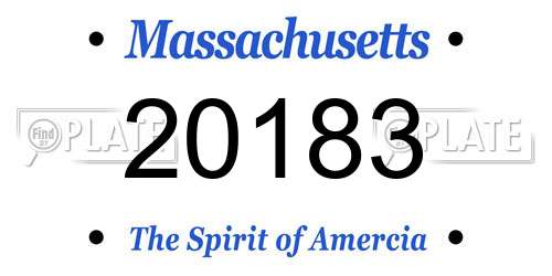 20183 Massachusetts License Plate