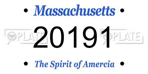 20191 Massachusetts License Plate