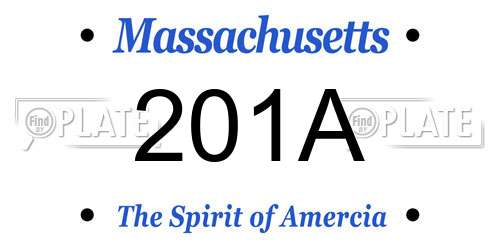 201A Massachusetts License Plate