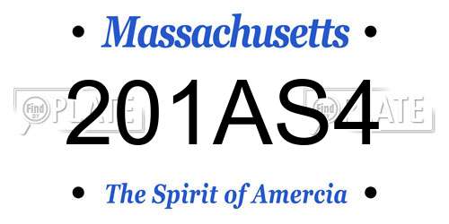 201AS4 Massachusetts License Plate