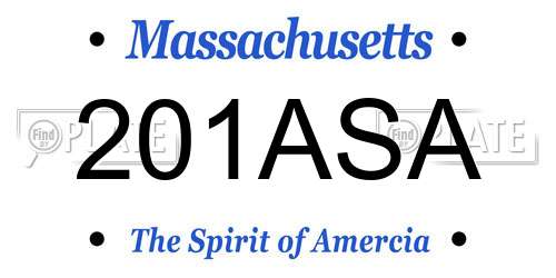 201ASA Massachusetts License Plate